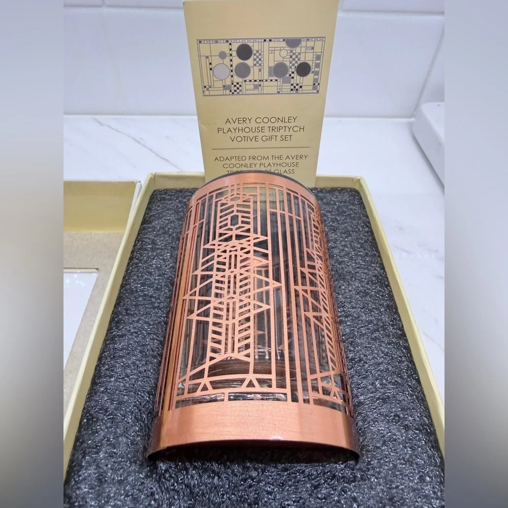 NIB Frank Lloyd Wright Copper Votive Holder Avery Coonley Design 3.5” in Box!